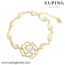 74638 14k Gold Filled Jewelry Bracelets Bangles Zircon Flower Fashion jewellery Wedding Bangle Bracelets for Women